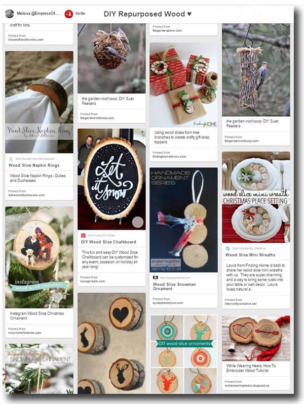 Repurposed wood Pinterest board ideas.