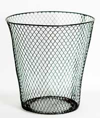 Mesh waste basket from the Dollar Store.